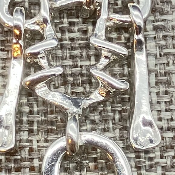 Halloween Articulated Skeleton Necklace Pendant 18 In Silver Rhinestone Bling - Picture 8 of 12